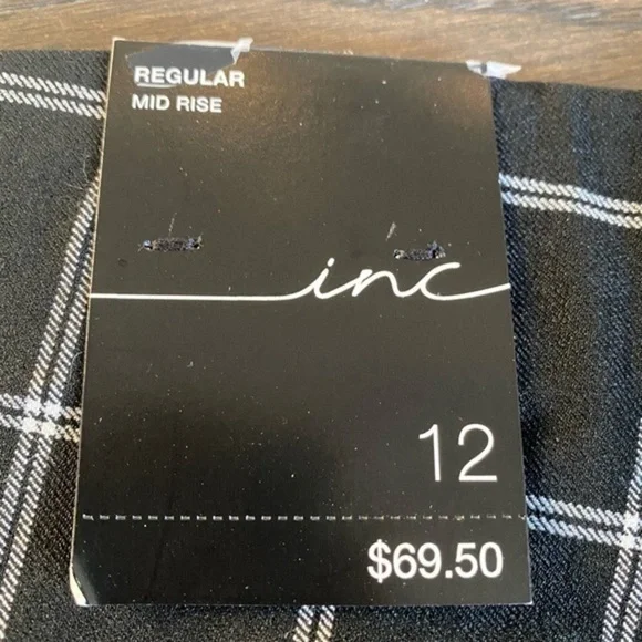 NWT Inc Capri Cut Cropped Checkered Trouser Size12 - Picture 4 of 6